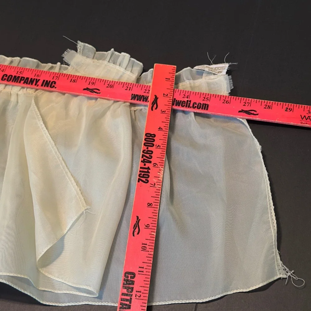 Sears Valance Set Cream Sheer Ruffled Vintage 52x12 Window Treatments 3pc